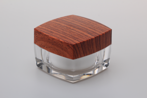 Square Wooden Cosmetic Jar
