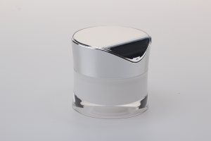 Elegant Cylinder Acrylic Jar High Quality Plastic Cream Jar For Cosmetics