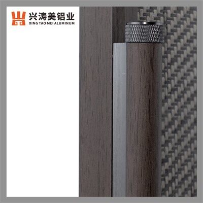 لکڑی کی ساخت کے ساتھ نیچر گلو ایلومینیم ہینڈل