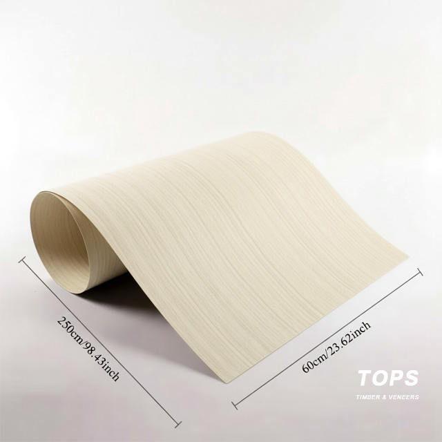 Cloud Dancer White Engineered Wood Veneer - Non-woven Fabric Backed factory