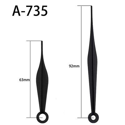 Lancetta dell'orologio A-735 Ore e minuti neri