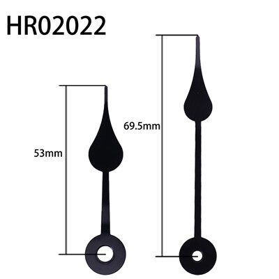 Uhrzeiger HR02022 Schwarz Stunde und Minute