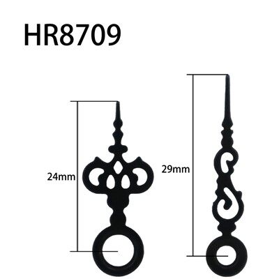 Manecilla de reloj HR8709 negra para horas y minutos con funda de cobre