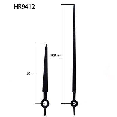 Ponteiro de relógio HR9412 preto hora e minuto