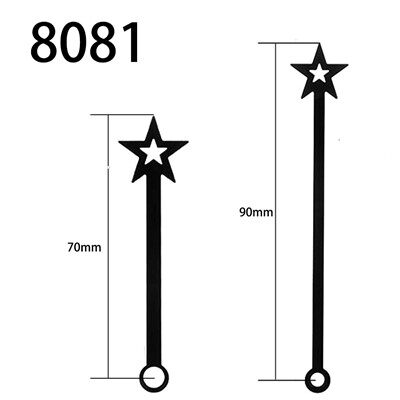 Manecilla de reloj n.º 8081 negra para horas y minutos