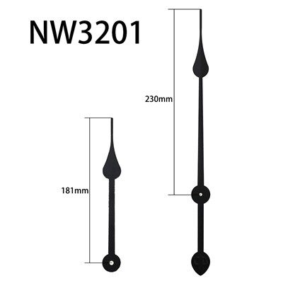 Uhrzeiger NW3201 Schwarz Stunde und Minute
