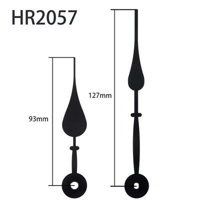 عقارب الساعة HR2057 سوداء للساعات والدقائق، فتحة مربعة