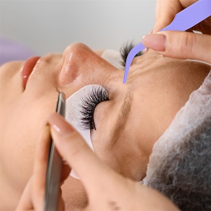 1pc Eyelash Extension Tweezer Curved Tip Cluster