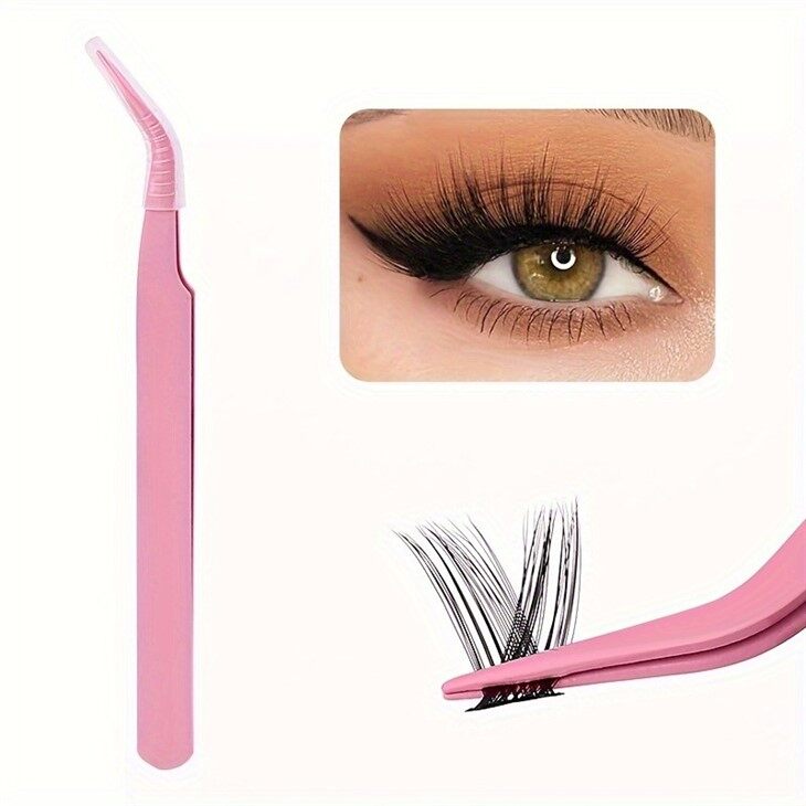 1pc Eyelash Extension Tweezer Curved Tip Cluster