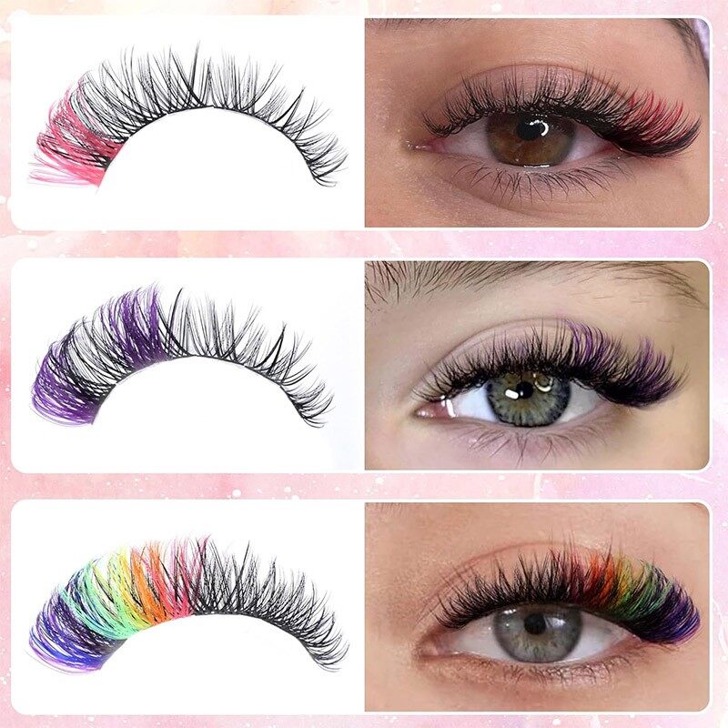 colorful diy cluster lashes