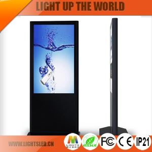 42 Inch Floor Standing Stand Alone Digital Signage With Split Screen And Wheels