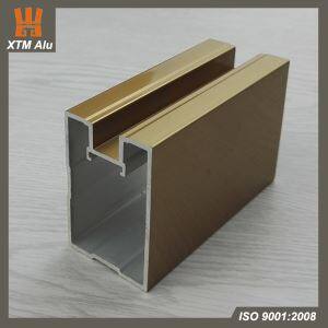 Profilé de porte d'armoires d'extrusion en aluminium pour meubles de chambre à coucher