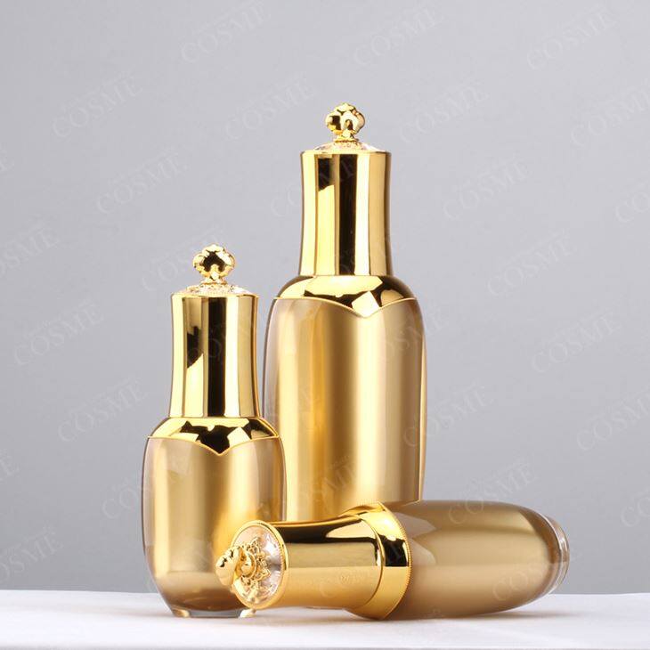 30ml 60ml 100ml Hágæða Gullkórónaformaður Snyrtivörur Plast Acryl Lotion Flaska