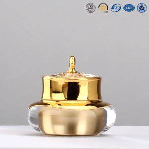cosmetic jars with lids 15g 30G 50G Luxury Gold Crown Shaped Plastic Acrylic Cosmetic Cream Jar