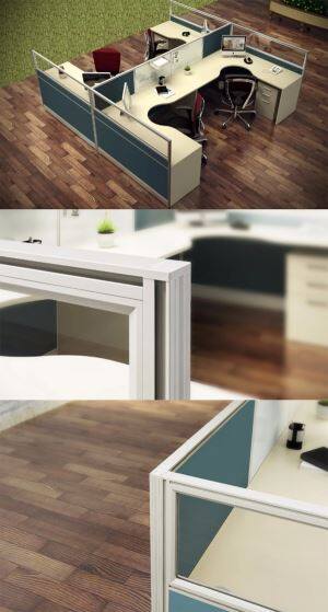 Cubicle Aluminium Workstation Partition Profile