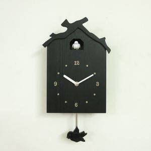 שחור קלאסי מעץ קוקו שעון קיר