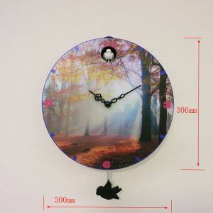 שעון טלגרף שעון אקריליק קוקו שעון קוטר 300MM Woodland Cuckoo Wall Clock