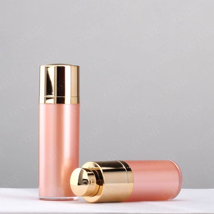 15ml 30ml 50ml Gold Pink Starostlivosť o pleť Kozmetické balenie Rotačná bezvzduchová plastová fľaša na mlieko