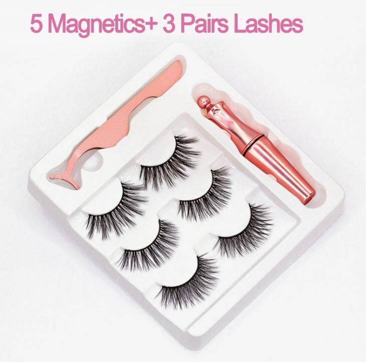 3 pairs magnetic eyelashes with magnetic eyeliner (1)
