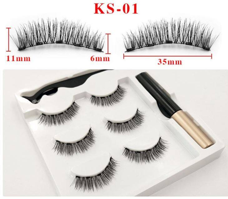 3 Pairs Magnetic Eyelashes and Eyeliner (5)