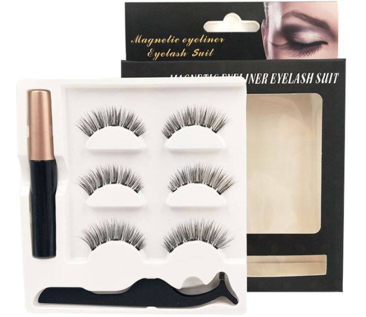 3 Pör Magnetic Augnhár og Eyeliner