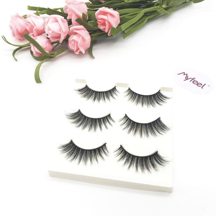 3 пары шелковых ресниц естественный вид