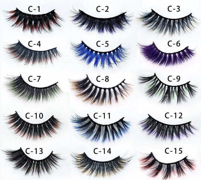 Rangli Faux Mink kirpiklari dramatik uslub