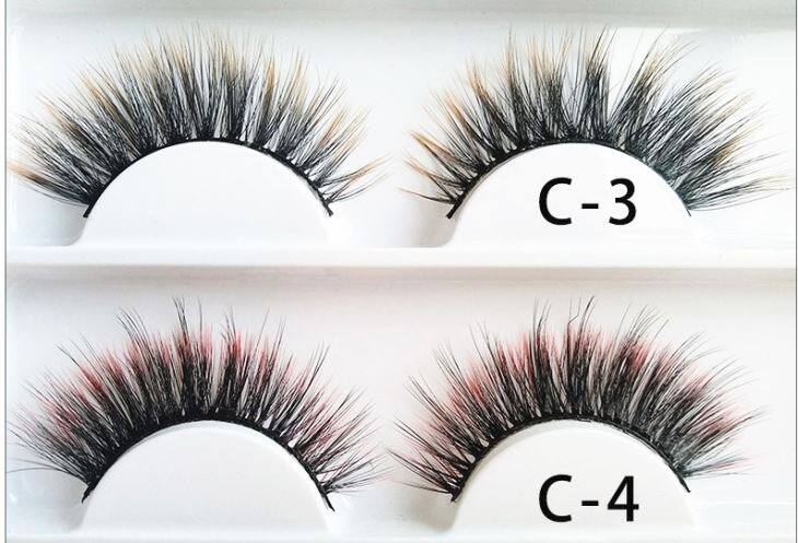 Colored Faux Mink Lashes 3D Style (10)