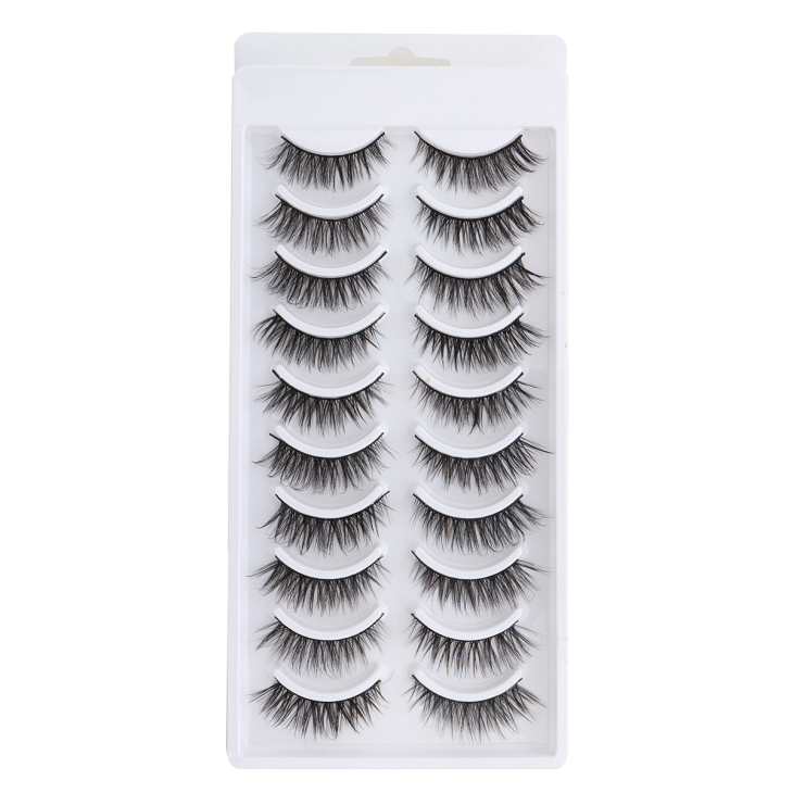 Full Set Fiber Lashes Black Cotton Band (12)