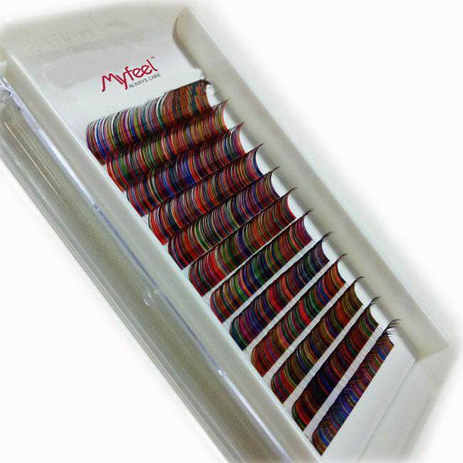 Разноцветное индивидуальное наращивание бровей