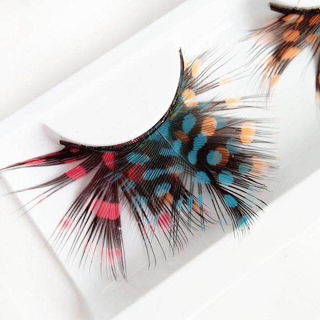 Party Colorful Feather Lashes (13)