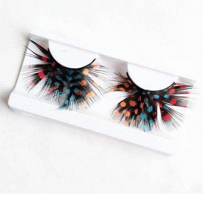 Party Colorful Feather Lashes (15)