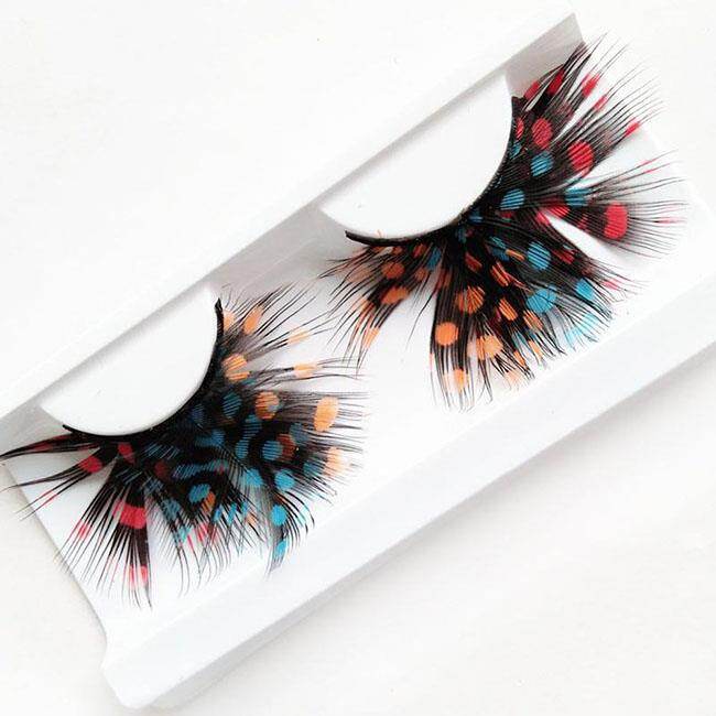Party Colorful Feather Lashes (16)