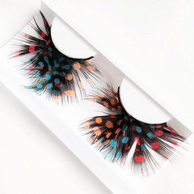 Party Colorful Feather Lashes (17)