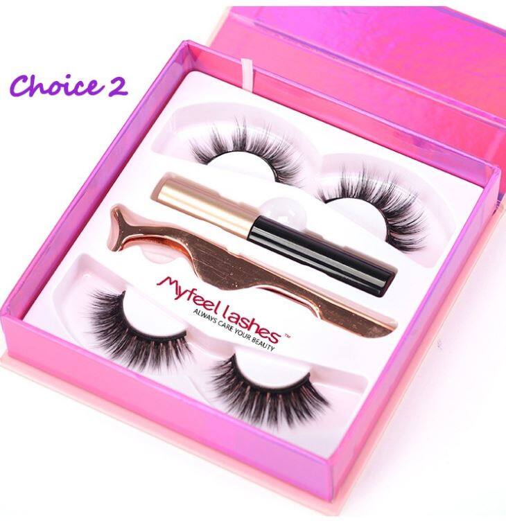 PRIVATE LABEL MAGNETIC EYELINER AND LASHES PINK PACK3