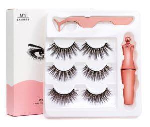 Üç Farklı Stil Manyetik Kirpik ile Manyetik Eyeliner