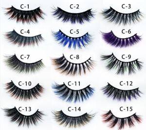 Цветные искусственные норковые ресницы в драматическом стиле