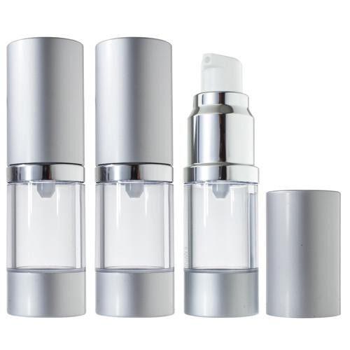 10ml Airless Pump Bottle Silver