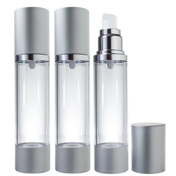 200 ml airless pompfles zilver mat