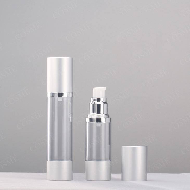 Ampolla de bomba sense aire 4oz amb tapa de plata d'alumini i fons