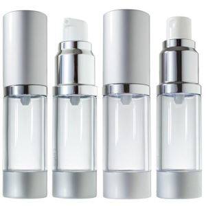 15ml 50ml 100ml 120ml Airless Pump Bottle Silver Matte