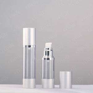 4oz Airless Pump Bottle With Aluminum Silver Cap and Bottom