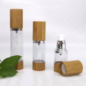 Bamboo Airless Pump Bottle 15ml 30ml 50ml