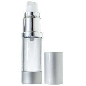 airless pump bottle silver matte cap