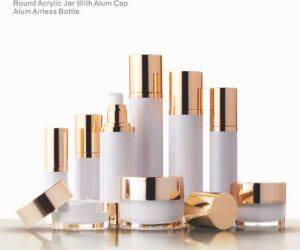 Cosmetic Airless Pump Bottle With Gold Aluminum Cap