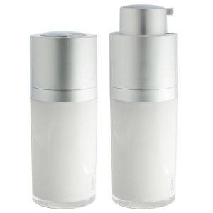 Silver Mattle Twist Top Rotary Airless Pump Bottle