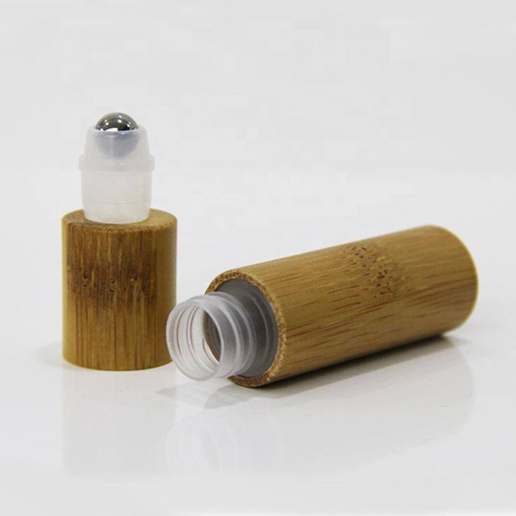 Parfum en verre de boule de rouleau en métal de bambou de gros