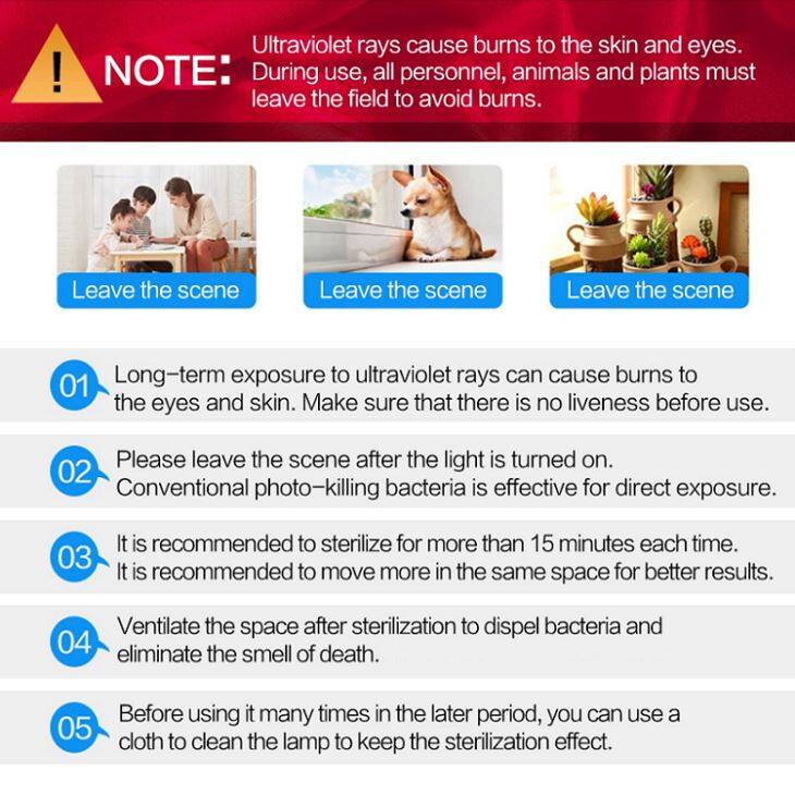 Home UVC Disinfection Lamp UV Light Sterilizer Portable UV Light