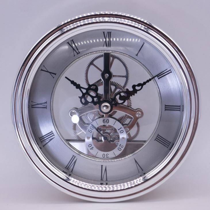Inserto de reloj esqueleto plateado de 133 mm