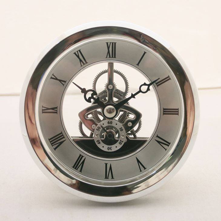 103mm Metalo Sliver Skeleton Laikrodis Įterpti